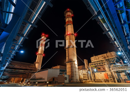 power station at night net gas production 36562051