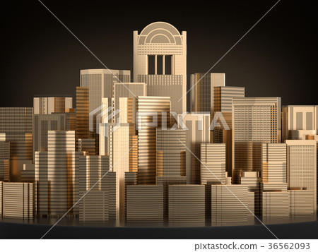 gold building model, golden city.3D Rendering gold building model, golden city.3D Rendering 36562093