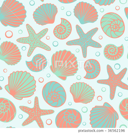 Seashell seamless pattern. Summer background 36562196