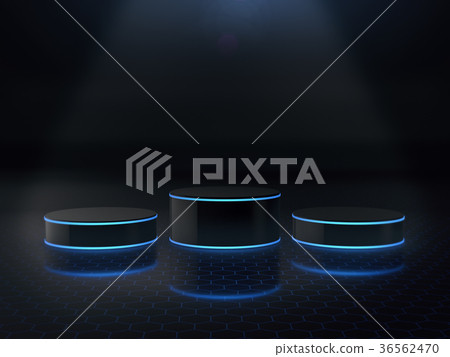 Product stand with light glow.Pedestal for display 36562470