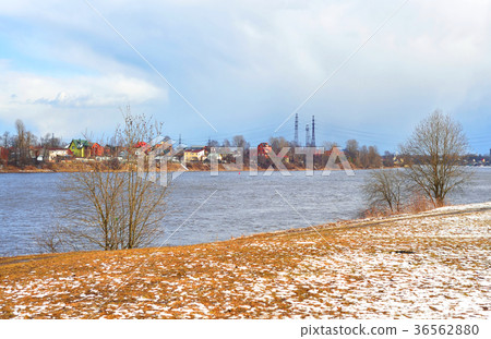 View of Neva river at spring day. View of Neva river at spring day. 36562880