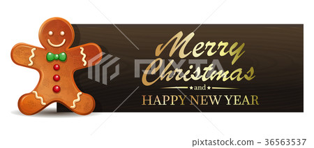 Christmas banner with Gingerbread Man 36563537
