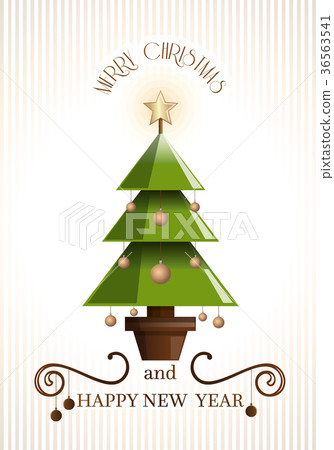 Christmas retro design with christmas tree Christmas retro design with christmas tree 36563541