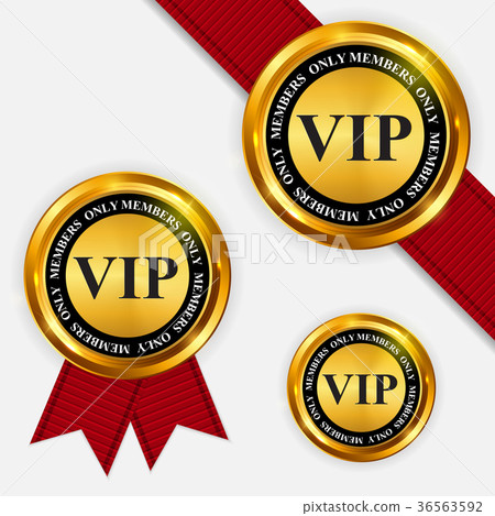 Vector VIP Members Only Gold Sign, Label Template 36563592