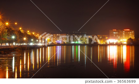 Panorama night city lights Panorama night city lights 36563699