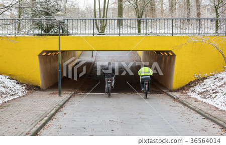 Shot of a tunnel for bicycles and pedestrians 36564014