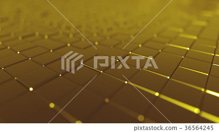 Golden tiles background, 3D rendering 36564245