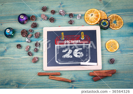 December 26 christmas day. Chalk board Background December 26 christmas day. Chalk board Background 36564326