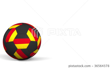 Football ball featuring flags of Germany. 3D 36564378