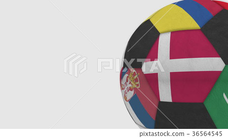 Football ball featuring different national teams 36564545