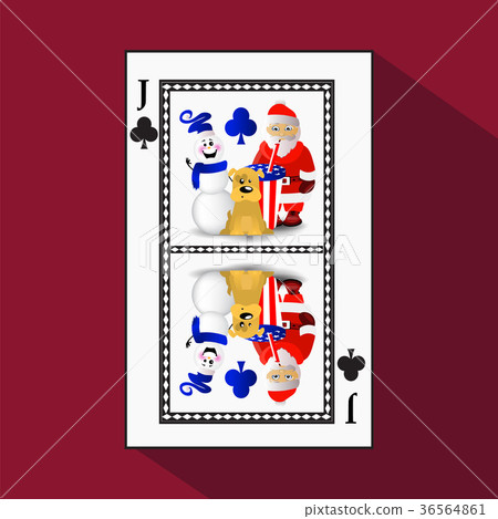 card New Year's poker. vector illustration. joker card New Year's poker. vector illustration. joker 36564861