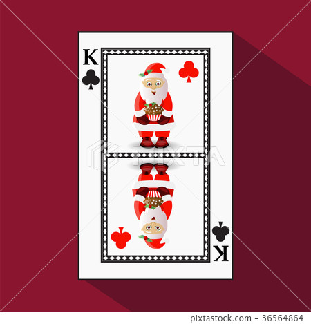 card New Year's poker. vector illustration. king 36564864