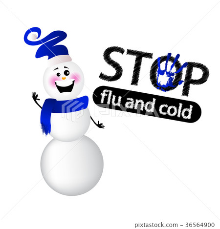 flu stop and cold. snowman on 36564900