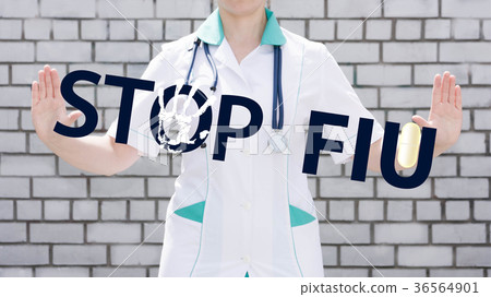 flu stop concept. photos with text for 36564901