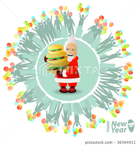 Christmas card. santa claus and three Christmas card. santa claus and three 36564911