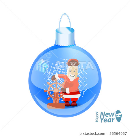 santa claus captain with a ship steering santa claus captain with a ship steering 36564967