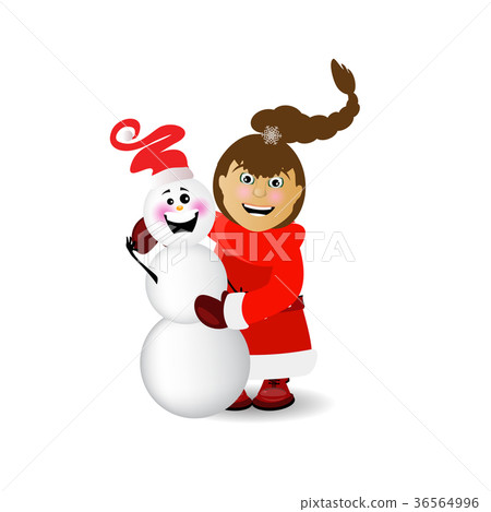 Mrs. Santa Claus with a snowman Mrs. Santa Claus with a snowman 36564996