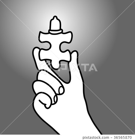 hand holding jigsaw with condom vector hand holding jigsaw with condom vector 36565870