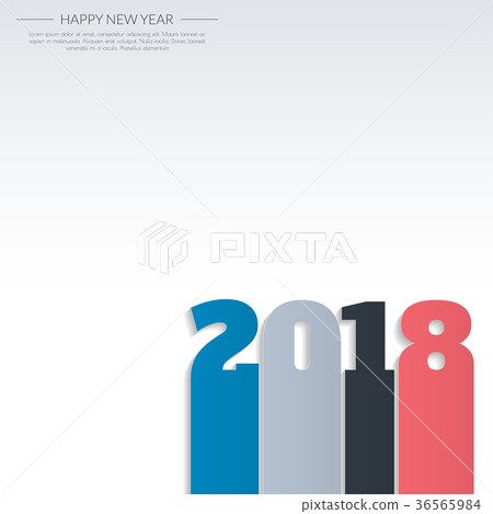 Greeting card template with Modern Text for 2018 36565984