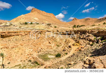 Arid landscape near Chenini in South Tunisia 36566108