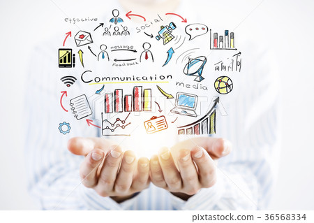 Presenting his business plan 36568334