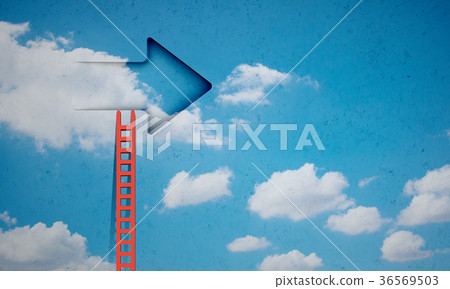 Door in blue sky 36569503