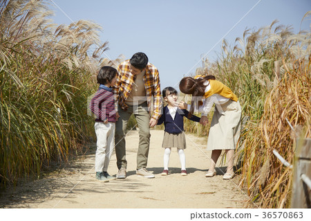 Dad, mom, son, daughter, family, park 36570863