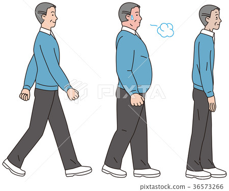 Obese and slim middle-aged men 36573266