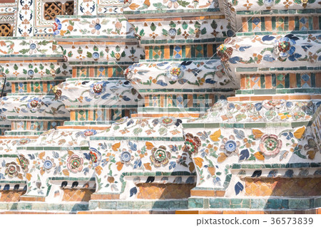 Decoration of the Buddhist temple Wat Arun Decoration of the Buddhist temple Wat Arun 36573839