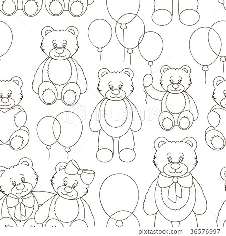 Vector Set of bear icon pattern 36576997