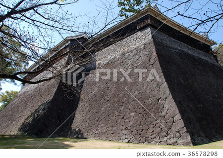 Kumamoto Castle ruin Higashi Takenomaru Takaishi-gaki and existing multi-gate castle Kumamoto Castle ruin Higashi Takenomaru Takaishi-gaki and existing multi-gate castle 36578298
