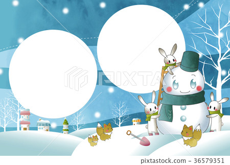 雪人和動物 36579351