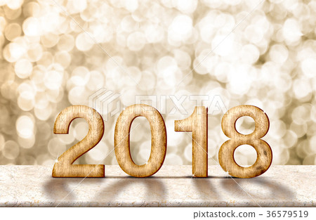 Happy new year 2018 wood numberon marble table Happy new year 2018 wood numberon marble table 36579519