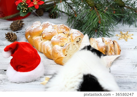 Christmas stollen with powdered sugar Christmas stollen with powdered sugar 36580247