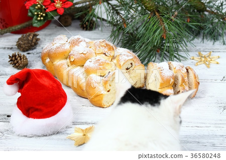 Christmas stollen with powdered sugar Christmas stollen with powdered sugar 36580248