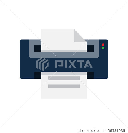 Printer flat vector icon Printer flat vector icon 36581086