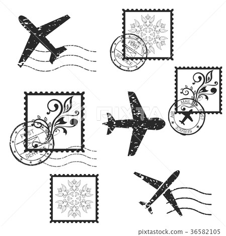 Postal elements. Black flat stamps and postmarks 36582105