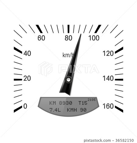 Square speedometer. Retro styled - Stock Illustration [36582150] - PIXTA