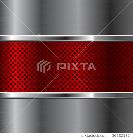 Metal background with red perforation - Stock Illustration [36582182 ...