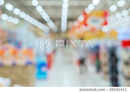 Blur of store for shopping at supermarket 36582411