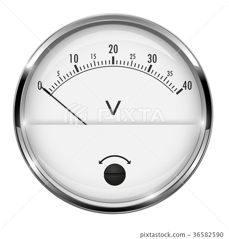 Voltmeter. Round gauge with metal frame 36582590