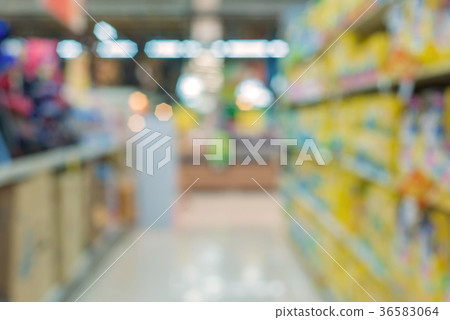 Blur of store for shopping at supermarket 36583064
