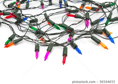 colorful tangled lights on white background colorful tangled lights on white background 36584655