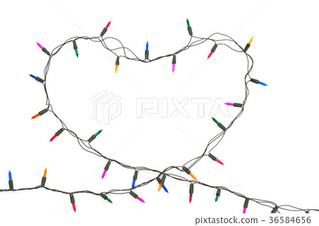heart with christmas lights on white background 36584656