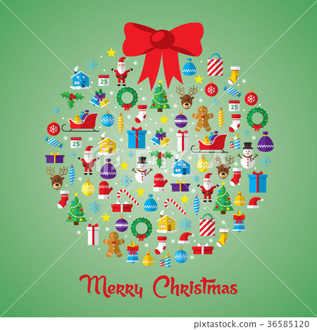 Christmas ball, new year icons and symbols. Christmas ball, new year icons and symbols. 36585120