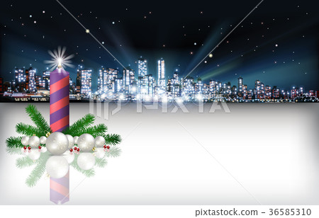 Abstract Christmas greeting silhouette of city Abstract Christmas greeting silhouette of city 36585310