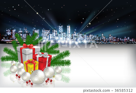 Abstract Christmas greeting silhouette of city Abstract Christmas greeting silhouette of city 36585312
