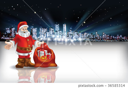 Abstract Christmas greeting silhouette of city Abstract Christmas greeting silhouette of city 36585314