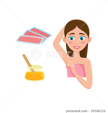 vector flat girl with depilated armpit and shave vector flat girl with depilated armpit and shave 36586110