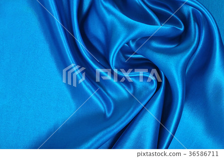 Natural blue satin fabric texture background Natural blue satin fabric texture background 36586711